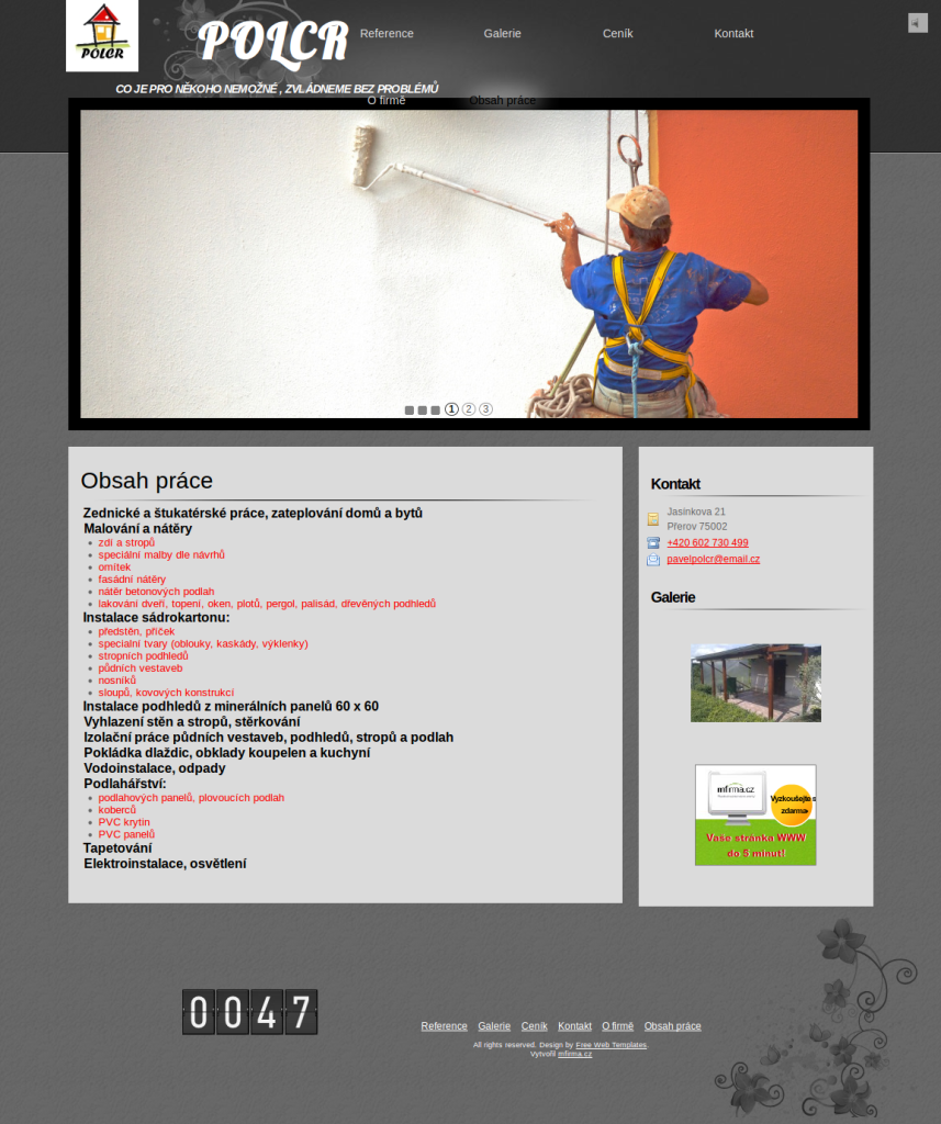 Ukázková webová stránka stavební společnosti - POLCR